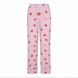 SKIMS Pink Lip Print Pajama Pants